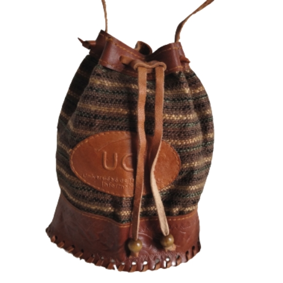 Boho Mini Crossbody bag Leather Fabric UCI - Picture 1 of 11